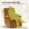 thumbnail image 6 of Genuine Leather Swivel Rocker Recliner Wingback Transitional Set of 2 Camel, 6 of 7
