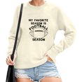 thumbnail image 2 of Gibobby Sudadera oversize mujer Suéter de Navidad para mujer cuello redondo manga larga suéter de Navidad casual para Navidad simple(Beige,CH), 2 of 3