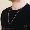 thumbnail image 3 of 925 Italian Sterling Silver 2.5mm Solid Rope Diamond Cut Chain, FREE Microfiber Cloth, Yellow Gold Plated Link Mens Womens Necklace, Giorgio Bergamo, 3 of 7