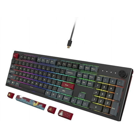Montech MKey Mechanical Gaming Keyboard: Customizable RGB LED, Premium MDA Profile PBT Keycap, Engineered Acoustics, Hot-Swappable Gateron G Pro 2.0 Switches, Stunning Osaka Castle Theme, Darkness