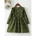 thumbnail image 4 of NZRVAWS Dress For Little Girls 5 Years Girls Floral Print 6 Years Girls Dress 1PCS Winter Dress,Green, 4 of 8