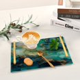 thumbnail image 6 of Iauyy Modern Square Bathroom Tray with Handles - Acrylic & Aluminum Alloy Vanity Countertop Organizer ，Greenish-blue, 6 of 7