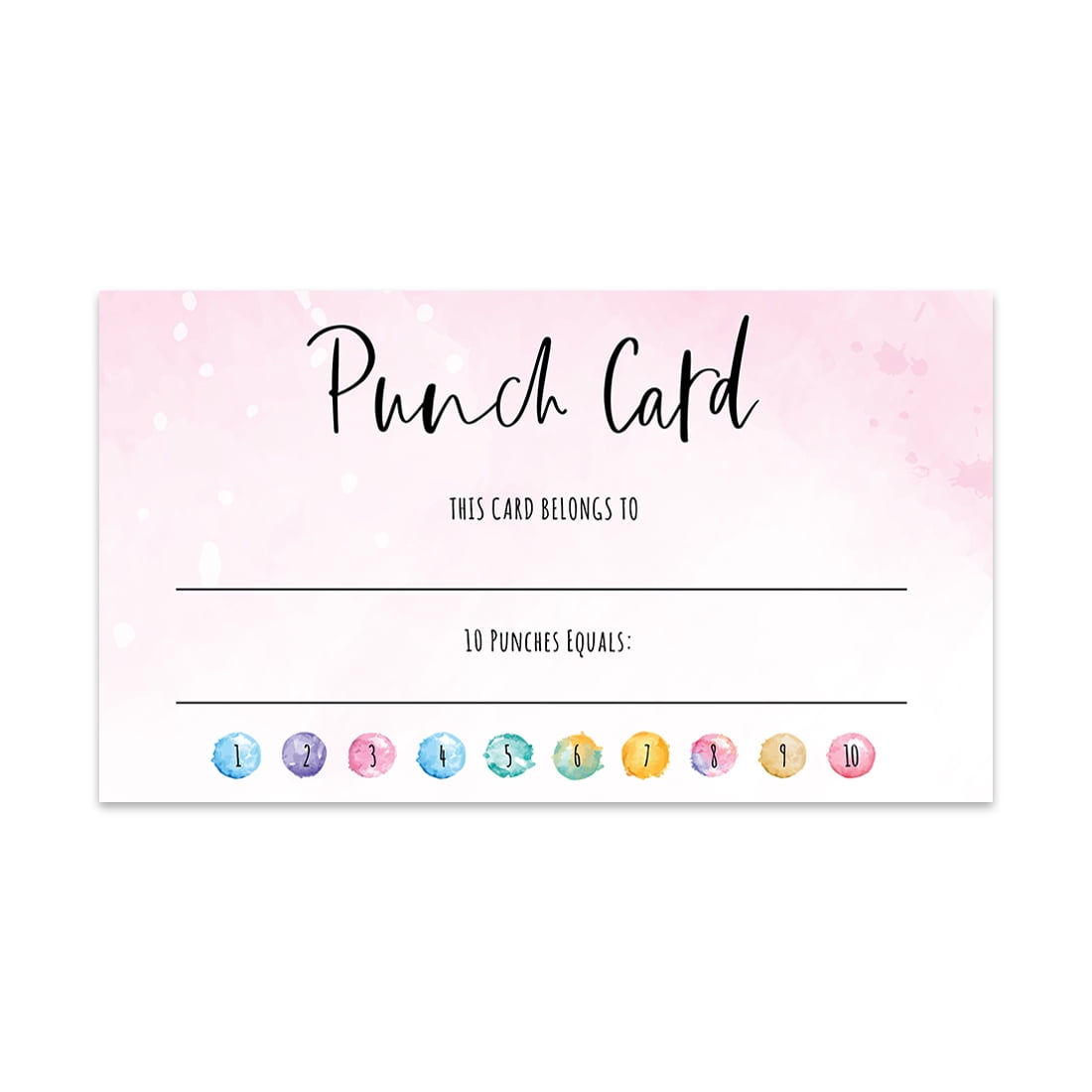 Andaz Press Watercolor Pink Reward Punch Cards, Loyalty Cards for Small  Business Customers, 100-Pack - Walmart.com