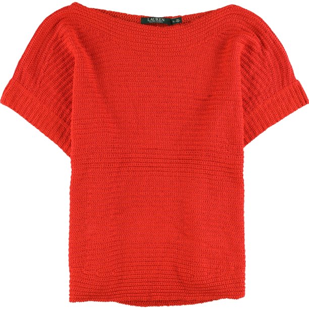 Suéter acanalado Ralph Lauren para mujer naranja extragrande