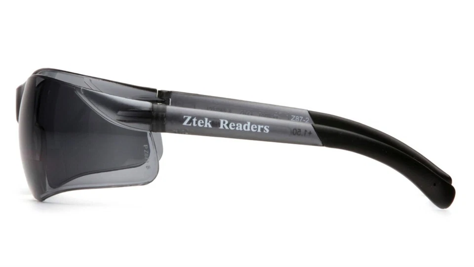 CIRCLE- Pyramex Ztek Bifocal Reader Safety Glasses With 2.5 Smoke Lens