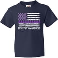 thumbnail image 3 of Inktastic Epilepsy Awareness Purple Ribbons and Flag Youth T-Shirt, 3 of 5