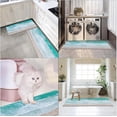 thumbnail image 6 of Summer Beach Anti-Fatigue Kitchen Rug Set of 2 Blue Teal Sea Ocean Modern Cushioned Kitchen Floor Standing Mat Waterproof Non-Slip Kitchen Mat and Rugs PVC Ergonomic Comfort Foam Rug, 6 of 6