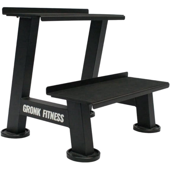 Gronk Fitness Kettlebell Storage Rack | 2-Tier Shelf with Scratch-Resistant Padded Shelves | Heavy-Duty Weight Rack for Home Gym & Strength Training | Organize Kettlebells & Gym Equipment