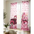 thumbnail image 5 of Valentine's Day Sheer Curtains 84 Inch Length 2 Panels Set for Living Room/Bedroom, Pink Romantic Truck Love Roses Red Plaid Kitchen Curtains Grommet Semi-Sheer Curtains Window Treatments 52"x84"x2, 5 of 7