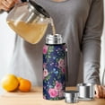 thumbnail image 4 of 20 Oz Pioneer Flower Coffee Tumbler Double Wall Insulated Stainless Steel Water Bottle | Metal Reusable Thermoses Flask with Cup Cap | Leak & Sweat Proof with Anti-Dust Lid, 4 of 7
