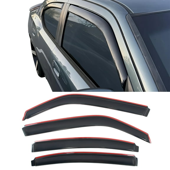 Ikon Motorsports In-Channel Window Visors Fits 2006-2010 Dodge Charger, Slim Style Side Door Rain Vent Guard Deflectors, Acrylic Smoke 4PCS