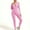 Pink, variant on XWSHYW Romper Women Plus Size Long Sleeve Solid Color Jumpsuit Leisure Slim Fit Comfort Waist Long Rompers