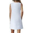 thumbnail image 4 of Boho Dress for Women Summer Casual Beach Holiday Sundress Sleeveless Evening Party Loose Tunic Tops Pockets Mini Dress, 4 of 8