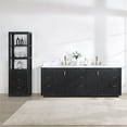 thumbnail image 2 of Cadiz 84" Double Vanity in Fir Wood Black with Composite top in Lightning White, 2 of 17