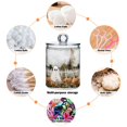 thumbnail image 6 of Yayeee 4 Pack Qtip Holder Bathroom Cotton Swab Canister with Lid Clear Dispenser Set, Halloween Pumpkin Field, 6 of 6