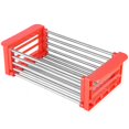 thumbnail image 3 of Stainless Steel Dish Drainer Rack Dish Rack, Sink Basket, Household Red, 3 of 8