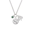 thumbnail image 2 of Delight Jewelry Silvertone Mini Translucent Green Paw Let Things Go Fall Zoey Charm Necklace, 28", 2 of 4
