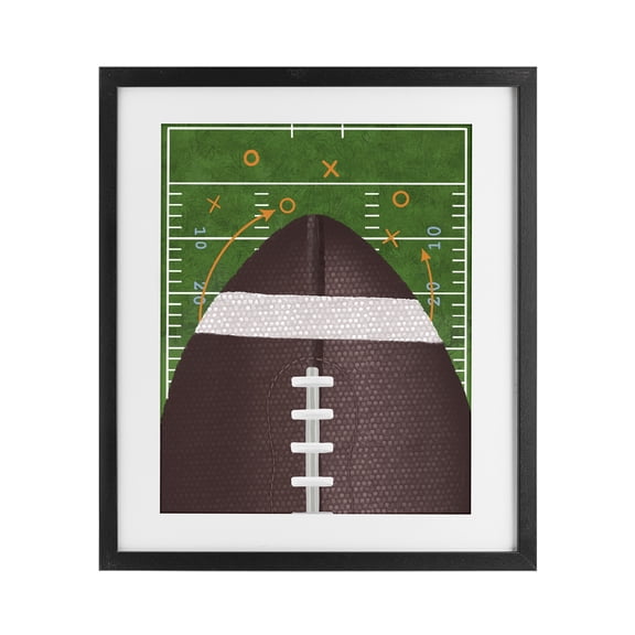 Stupell Industries Eclectic Football Field Tactics Black Framed Print Under Glass, 13 x 16, by Jennifer Stith