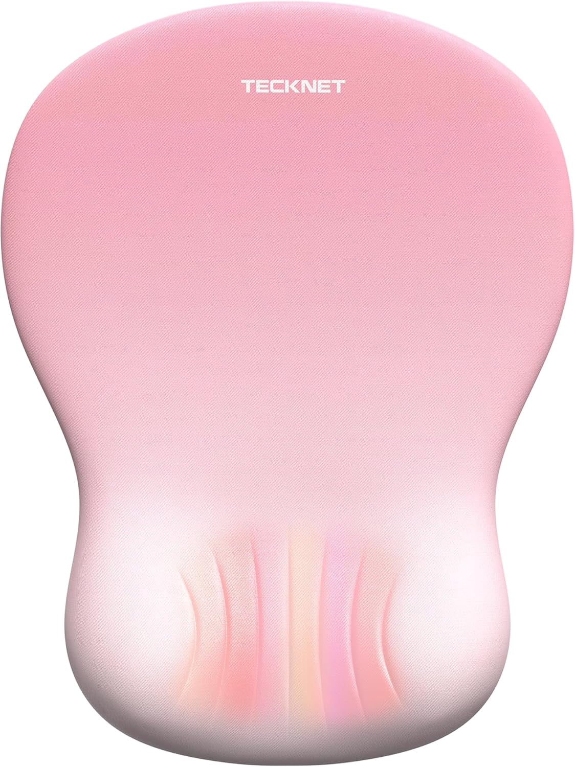 Ergonomic Mouse Pad with Wrist Rest, Memory Foam Mousepad with Wrist Support, Smooth Surface, Middle Concave & Non-Slip Base for Laptop/PC, Pain Relief for Home Office Gaming, Pink