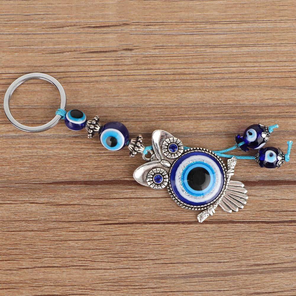 Retro Owl Time Gemstone Metal Key Chain Alloy Glass Key Ring Pendant Decor Nice