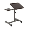 thumbnail image 4 of Seville Classics Tilting Sit-Stand Computer Desk Cart with Mouse Pad Table, Height-Adjustable from 27.5" to 40" H, Walnut, 4 of 13