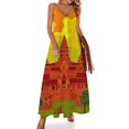 thumbnail image 1 of ANGKOR WAT: Vestido sin mangas con estampado de templo de Camboya vintage, vestido de noche para mujer, vestido de verano para mujer, 1 of 7