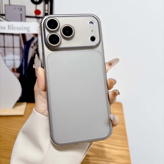 Matte Case for iPhone 17 Pro Max, Luxury Thin Shockproof Military Grade Drop Protection Camera Lens Film Frosted Translucent Lightweight Back Minimalist Phone Cover, Gray