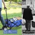 thumbnail image 4 of YRLLENSDAN Folding Wagons and Carts, Collapsible Wagon, Grocery Wagon with Wheels, Portable Wagon Outdoor, All-Terrain Utility Wagon for Camping Beach Sports, 200lb Heavy Duty Wagon, Blue, 4 of 8