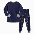 thumbnail image 6 of TOWED22 Toddler Baby Boy Fall Clothes Color Block Pockets Crew Neck Long Sleeve Sweatshirt Pants 2 Pcs Outfits Size:4-5 Y,Color:Dark Blue, 6 of 7