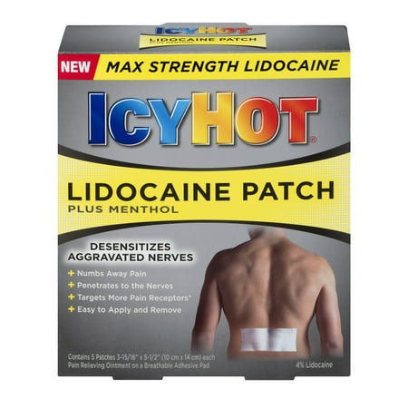 Icy Hot Lidocaine Patch Plus Menthols - 5 CT - Walmart.com