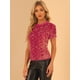 thumbnail image 2 of Blusa de fiesta Allegra K con lentejuelas de terciopelo Rosa Caliente M, 2 of 6