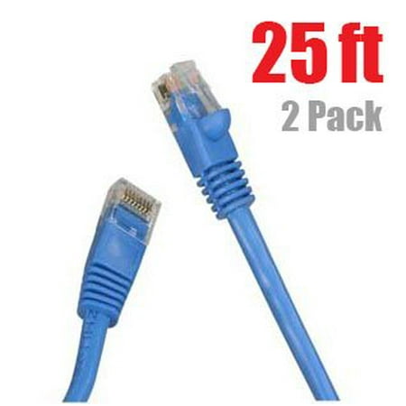 iMBAPrice (2 Pack) Category 5e (Cat5e) CMR Ethernet Patch Cable (25 Feet , Blue)
