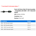 thumbnail image 2 of Front Left Driver Side CV Axle Assembly - Compatible with 2000 - 2011 Chevy Impala 2001 2002 2003 2004 2005 2006 2007 2008 2009 2010, 2 of 2