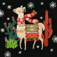 thumbnail image 2 of Urban, Mary 20x20 Gold Ornate Wood Framed with Double Matting Museum Art Print Titled - Lovely Llamas IV Christmas Black, 2 of 4