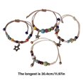 thumbnail image 3 of 4pcs Ethnic Style Handchain Pine Cone Pentagrams Pendant Bracelet Ceramic Beaded Jewelry for Women with Adjustable Size, 3 of 5