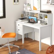 Topbuy Computer Desk Studying Writing Desk Workstation w/Storage Shelf & Drawers for Home Office