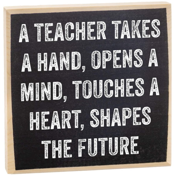 A Teacher Takes a Hand. Quote - Rustic Wooden Sign - Great Home or Office Decor and Gift for Teachers Under $15!