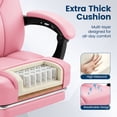 thumbnail image 7 of Vyrox Ergonomic Executive Office Chair with Massage Lumbar Support & Footrest, Reclining High-Back PU Leather Desk Chair, Pink, 7 of 7