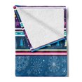 thumbnail image 2 of Striped Soft Flannel Fleece Blanket, Horizontal Mixed Christmas Elements Design with Dots Snowflakes Stars Retro Image, Cozy Plush for Indoor and Outdoor Use, 60" x 80", Multicolor, by Ambesonne, 2 of 5