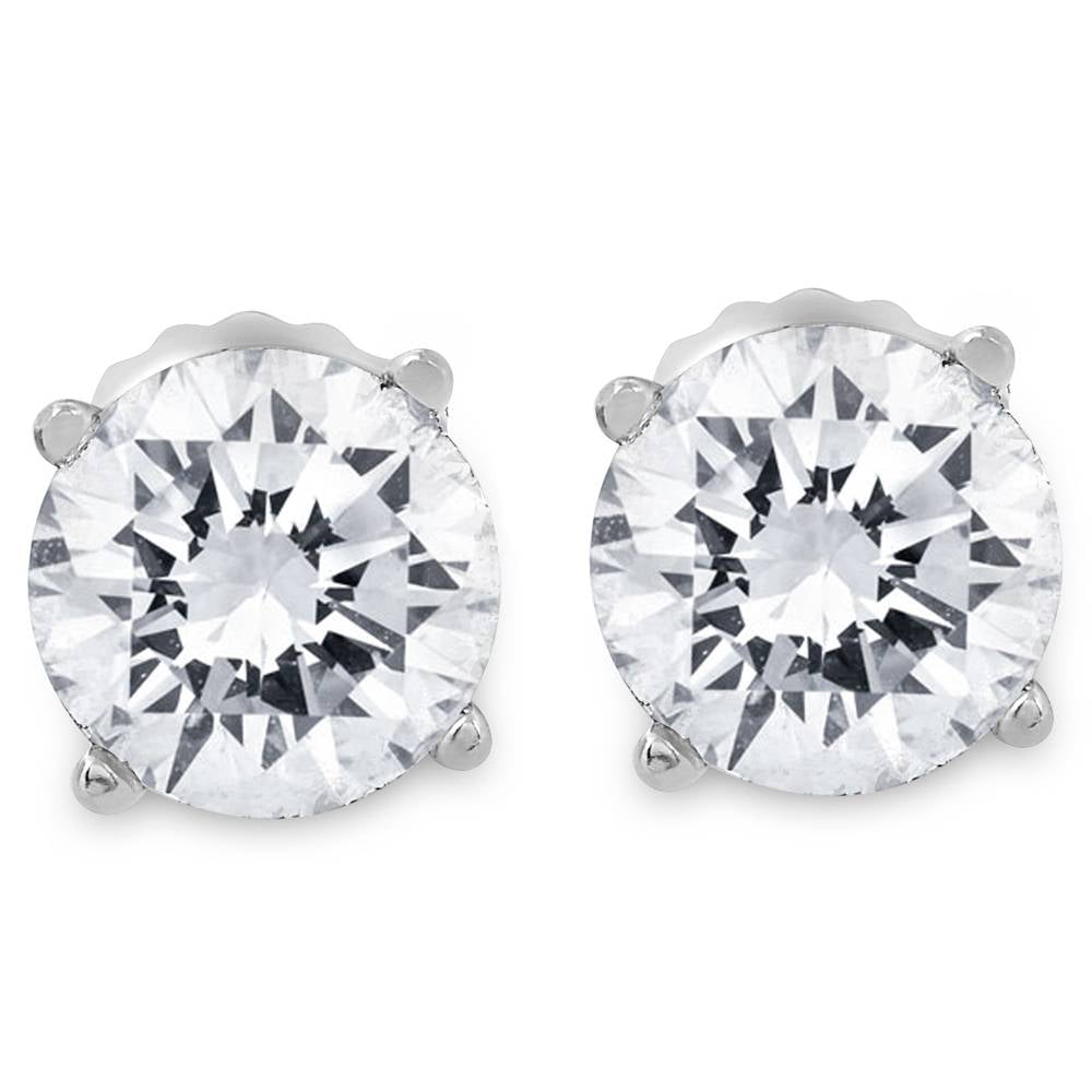 Boucles D'oreilles Créoles En Or Blanc 14k Avec Diamants De Laboratoire 1.00 Carat - Neuf Sur Mesure