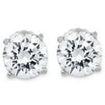 thumbnail image 1 of Boucles d'Oreilles Clous en Diamant Rond 1 Ct en Or Blanc 14 K avec Fermoirs Vissés, 1 of 2