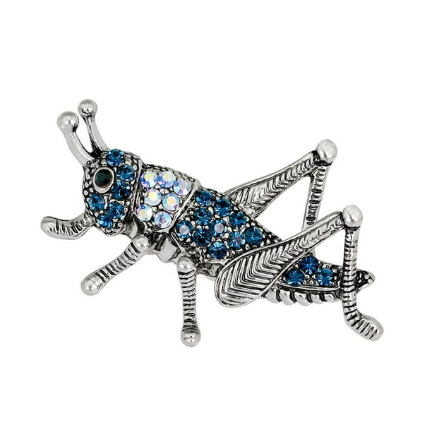 Pin de Broche de saltamontes Zulema broches de imitación azul alfileres para ropa joyería Broche de animal