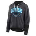 thumbnail image 2 of Women's Fanatics Charcoal Carolina Panthers Lightewight Modest Crop Lounge Helmet Arch Pullover Hoodie, 2 of 7