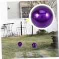 thumbnail image 4 of HOOWIFFY Lot de 2 Sphères Décoratives en Acier Inoxydable Globe Violet Design Simple, 4 of 8