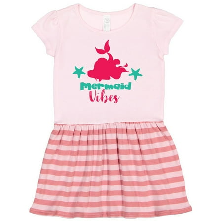 

Inktastic Mermaid Vibes Mermaid Silhouette - Pink Green Gift Toddler Girl Dress