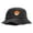 Charcoal, variant on Orange Mushroom Monater Embroideered Unisex Multipurpose Crushable Cotton Twill Bucket Hat - Black L
