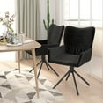 thumbnail image 6 of vidaXL Swivel Dining Chairs 2 Pcs Upholstered Accent Leisure Side Chair Velvet, 6 of 12