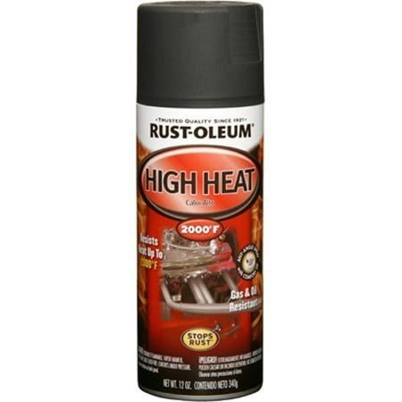 Rust-Oleum 248903 Automotive 12-Ounce High Heat 2000 Degree Spray Paint, Flat Black by