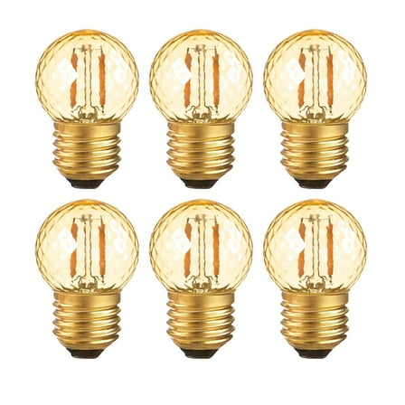 G40 LED Bulbs 1W (10W Equivalent), Mini Globe, 2200K Warm White, E26 Base Decorative Light Bulbs, 6-pack