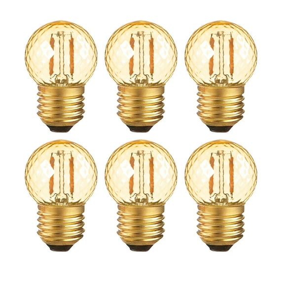 G40 LED Bulbs 1W (10W Equivalent), Mini Globe, 2200K Warm White, E26 Base Decorative Light Bulbs, 6-pack